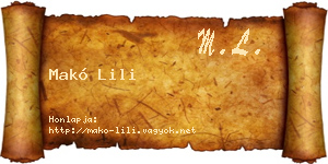 Makó Lili névjegykártya