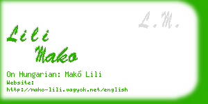 lili mako business card